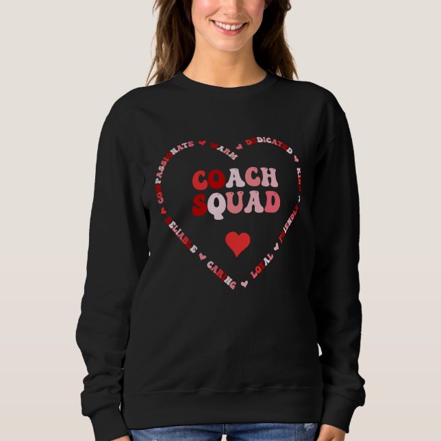 Cute Coach Squad Valentines Day Heart T Shirt (Framsida)