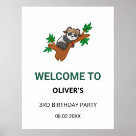 Cute Coala Wild Animal Jungle Kid Birthday Welcome Poster