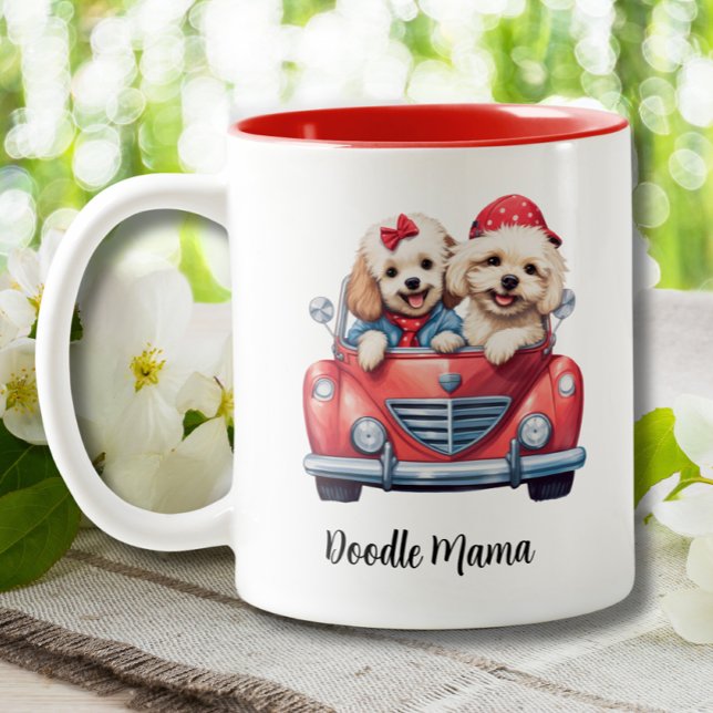 Cute Cockapoo Doodle Hund Mamma Anpassningsbar Två-Tonad Mugg (Skapare uppladdad)