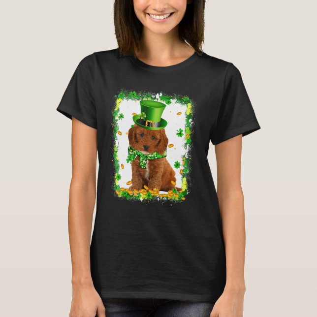 Cute Cockapoo Hund Irish Shamrock B T Shirt (Framsida)