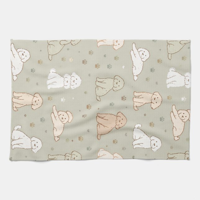 Cute Cockapoo kitchen Towel Dog Lover Gift Kökshandduk (Horisontell)