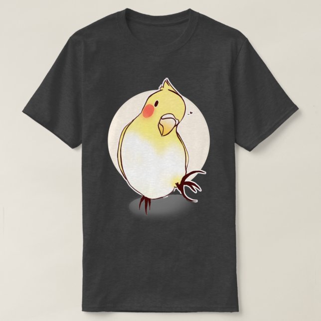 Cute Cockatiel Bird T Shirt (Design framsida)