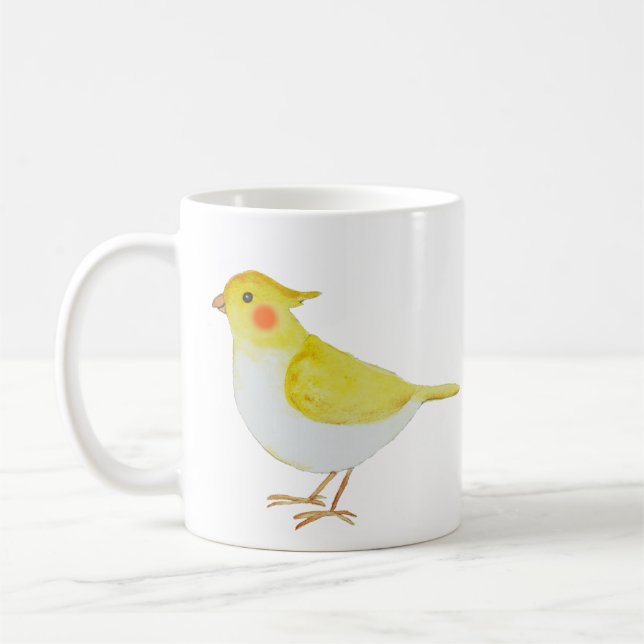 Cute Cockatiel Gift Gult White Budgie Parakeet Kaffemugg (Vänster)
