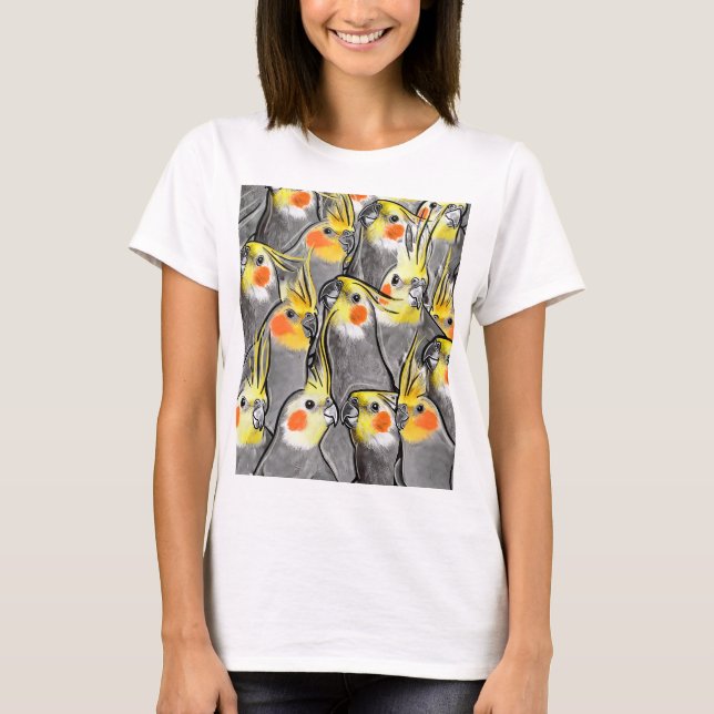 Cute cockatiel mönster t shirt (Framsida)
