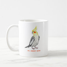 Cute Cockatiel Watercolor Parrot. Kaffemugg
