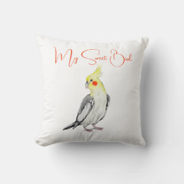 Cute Cockatiel Watercolor Parrot. Kudde