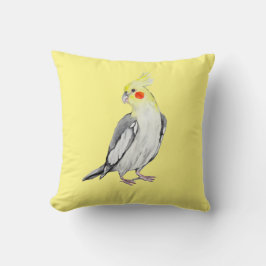 Cute Cockatiel Watercolor Parrot. Kudde