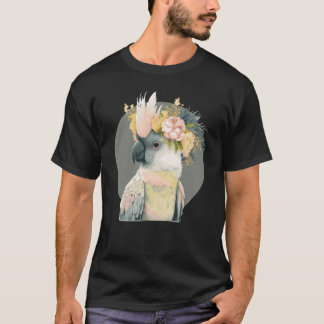 Cute Cockatoo Parrot Bird Flower Crown Pet Birds T Shirt