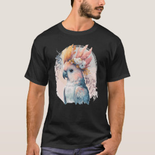 Cute Cockatoo Parrot Bird Flower Krona Pet Birds T Shirt