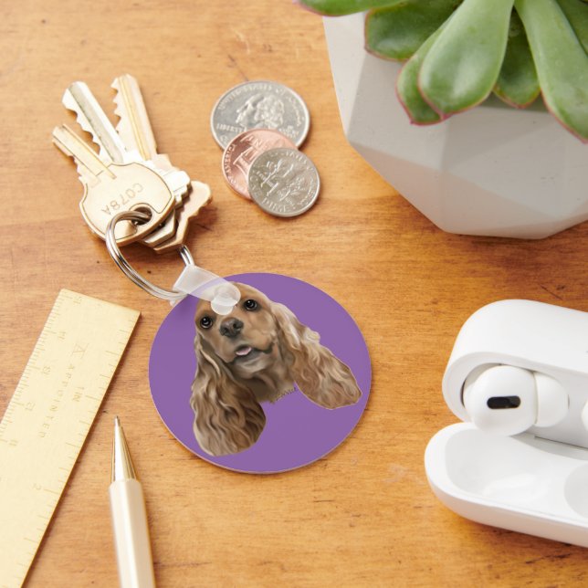 Cute Cocker Spain Hund Nyckelring (Skrivbord)