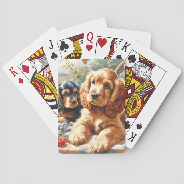 Cute Cocker Spain Painting Casinokort (Baksidan)