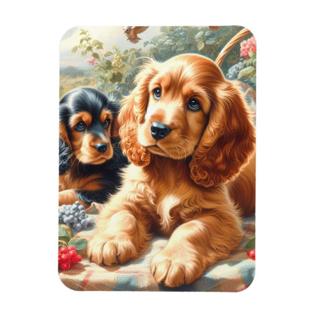 Cute Cocker Spain Painting Magnet (Vertikal)
