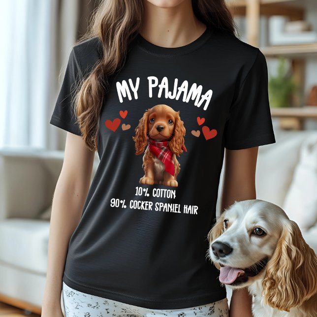 Cute Cocker Spain Pajama Design for Hundälskares T Shirt (Skapare uppladdad)