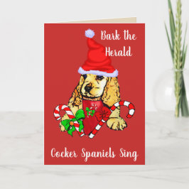 Cute Cocker Spansk Puppy-jul Helgkort