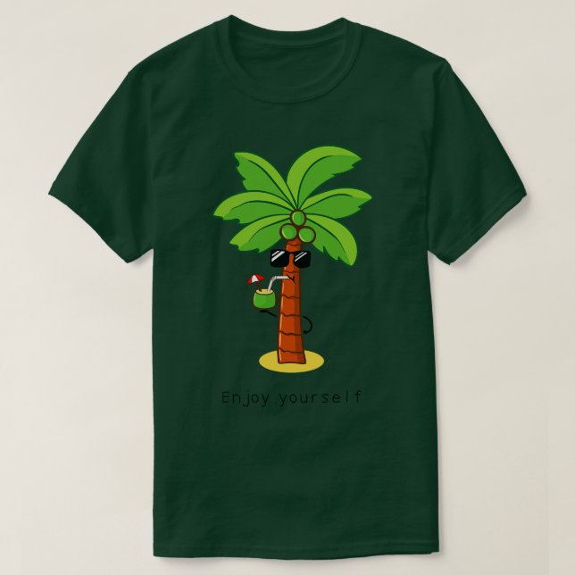 Cute Coconut Träd T Shirt (Design framsida)
