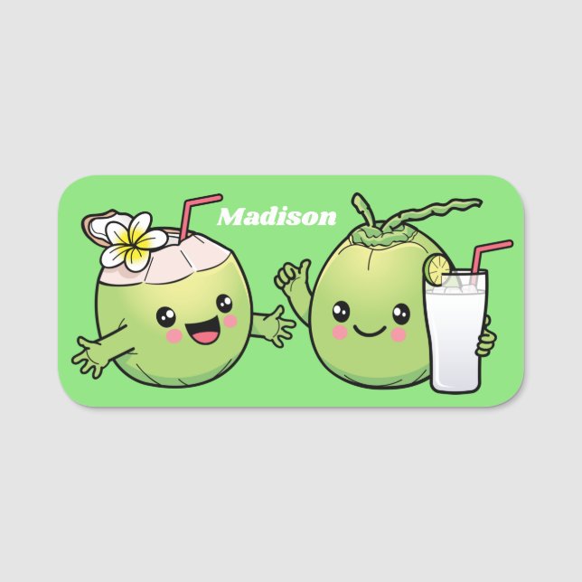 Cute Coconuts-användarnamn Namn bricka Namnbricka (Framsida)