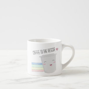 Cute Coffee Älskare Superhjälte Rainbow Espressomugg
