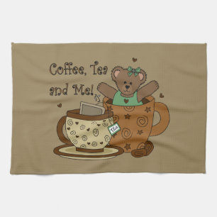 Cute Coffee and Nalle Kitchen Towel Kökshandduk