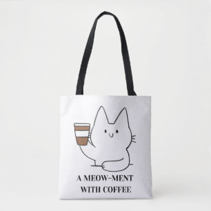Cute Coffee Art - Minimalist Kawaii Design Tygkasse