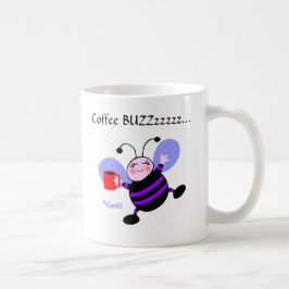 Cute Coffee Buzz Tecknad Lila Worker Bees Kaffemugg