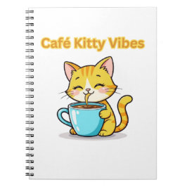 **Cute Coffee Cat – Adorable Cat Drinking Coffee I Anteckningsbok