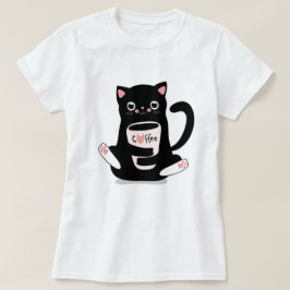 Cute Coffee Cat T Shirt