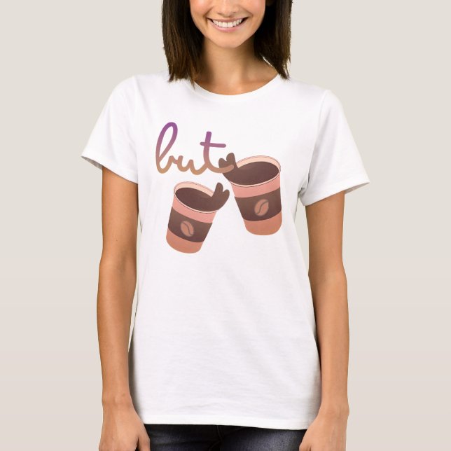 Cute Coffee Cups T-Shirt , Cozy & Aesthetic Design (Framsida)