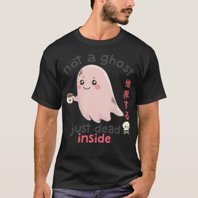 Cute Coffee Ghost Dead Inside Pastel Goth Creepy K T Shirt (Framsida)