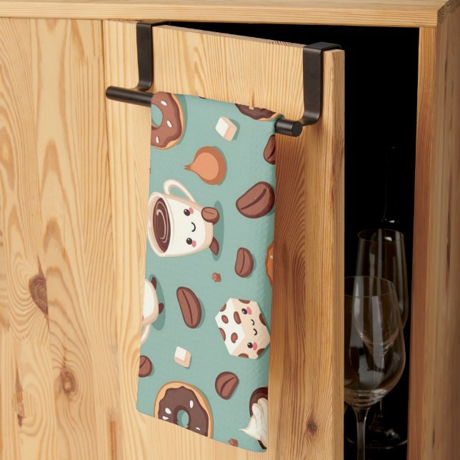 Cute Coffee Kökshandduk (Thirds Fold)