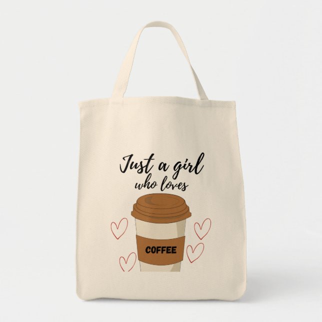 Cute Coffee Lover Graphic Tote bag for Women Tygkasse (Framsidan)