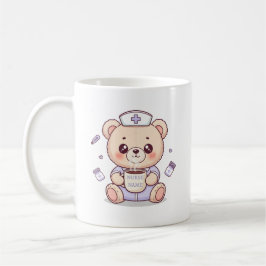 Cute Coffee-Loving Nurse Teddy Bear Kaffemugg
