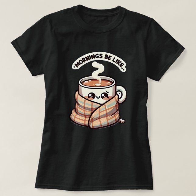 Cute Coffee Mugg Design Black Women's T-Shirt (Design framsida)