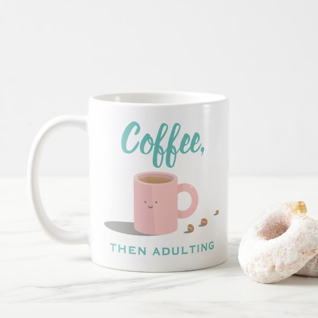 Cute Coffee Mugg Tecknad Funny Quote (Med munk)