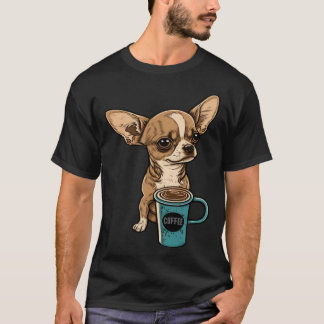 Cute Coffee och Chihuahuas Graphic Hundägare och C T Shirt