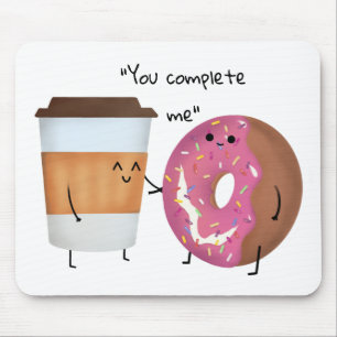 Cute Coffee och Donut Complete Cept Musmatta
