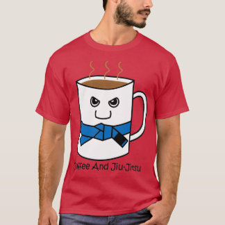 Cute Coffee och Jiujitsu Mugg Blue Bälte T Shirt