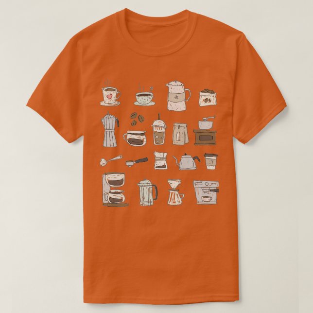Cute Coffee Shop Art Barista T Shirt (Design framsida)