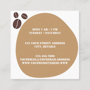 Cute Coffee Shop Coffee Beans and Spot Fyrkantigt Visitkort