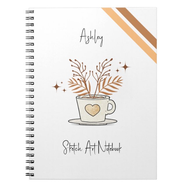 Cute Coffee Sketch Art Notebook Anteckningsbok (Framsidan)