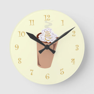 Cute Coffee Time Rund Klocka