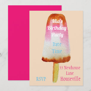 Cute cola popsicle ice-block Sommarflicka Party Inbjudningar