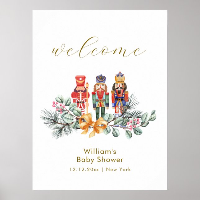 Cute Cold Outside Nutcracker Baby Shower Welcome Poster (Framsidan)