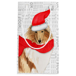 Cute Collie Jul Hund Helgdag Woof Ord Art