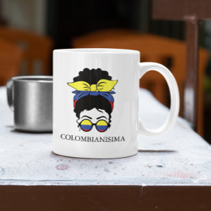 CUTE COLOMBIANISIMA Colombian Girl Flagga Kaffemugg