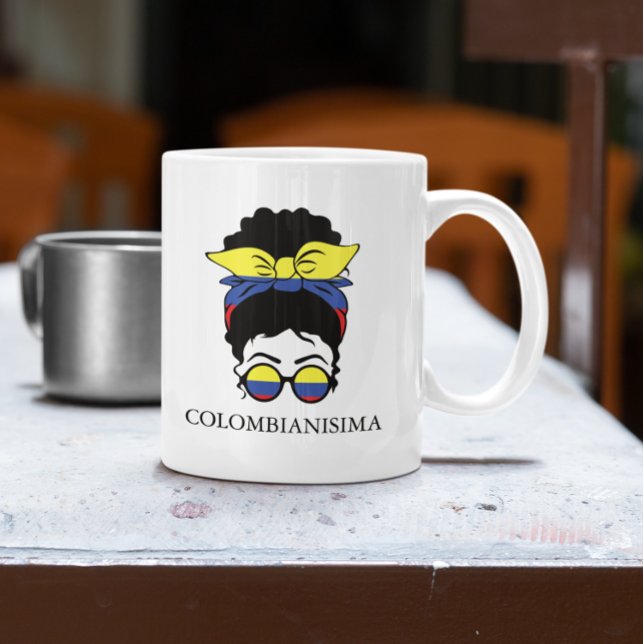 CUTE COLOMBIANISIMA Colombian Girl Flagga Kaffemugg (CUTE COLOMBIANISIMA Colombian Girl Flag Coffee Mug)