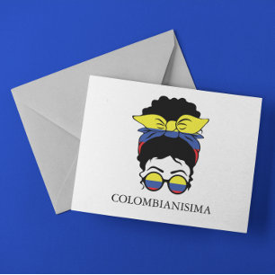 CUTE COLOMBIANISIMA Colombian Girl Flagga Vykort