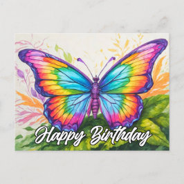 Cute Color Abstrakt Butterfly Doodle Art Helg Vykort