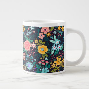 Cute Color-Blommönster Jumbo Mugg