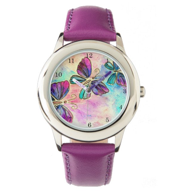 Cute Color Butterflies - Armbandsur (Framsida)