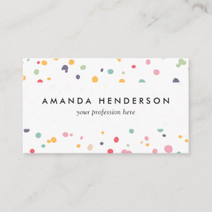 Cute Color Confetti Dots Mönster Visitkort